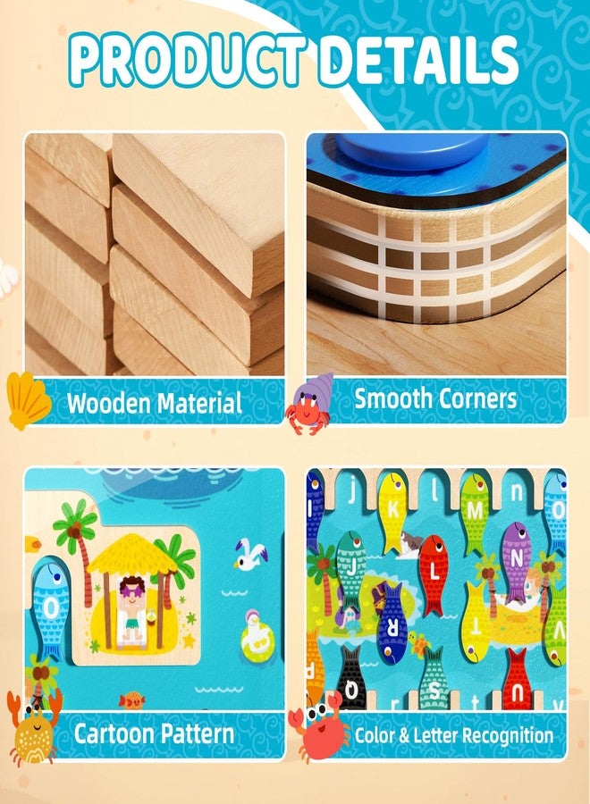 edutree Magnetic Alphabet Maze Letter Puzzle Board, Montessori Toys Alphabet Puzzle for 2 3 4 5 Years Old, Fine Motor Skills Toys Magnet Fishing Game for Kids 3-5, Birthday Gift for Girls Boys - Image 4